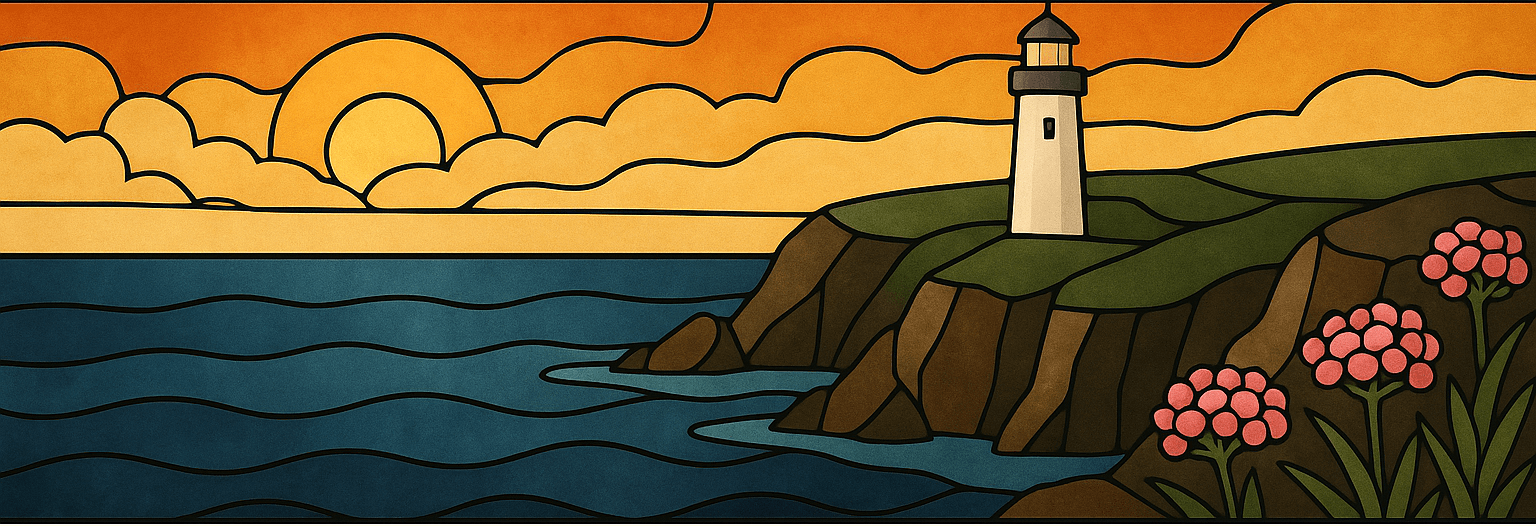 Beacon of the Western Cliffs - Stainless steel water bottle with a straw lid