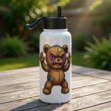 Rex Grindle - Stainless steel water bottle with a straw lid