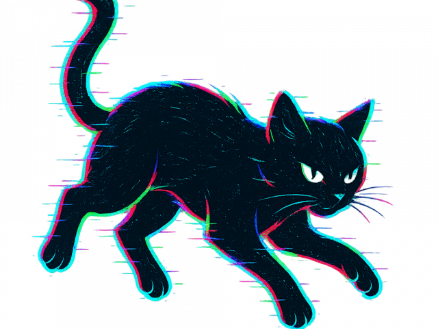 Glitch Cat – Digital Shadow Stalker
