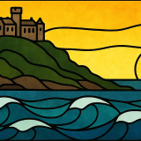 Golden Tide at St Michael’s Mount - Water Bottle With Straw