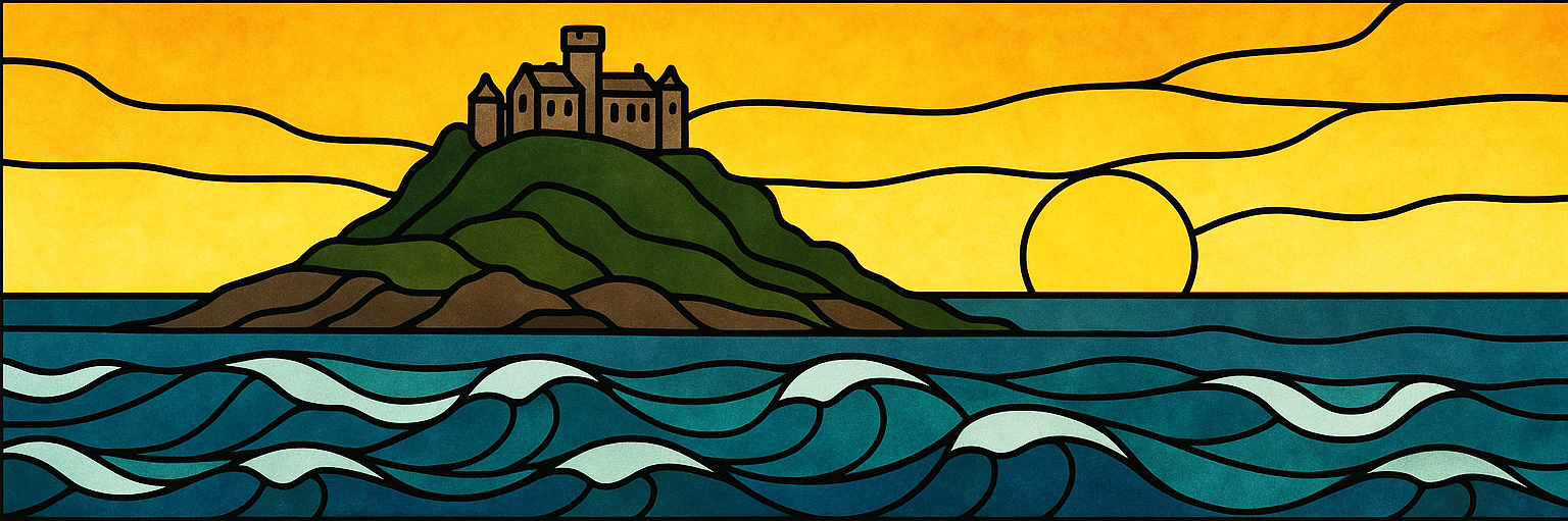 Golden Tide at St Michael’s Mount - Water Bottle With Straw