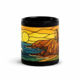 Engine House at Sundown - Black Glossy Mug