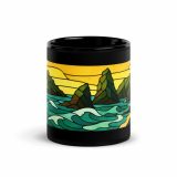 Tides of the Mount - Black Glossy Mug