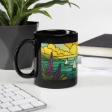 Harbour Light at Golden Bay - Black Glossy Mug
