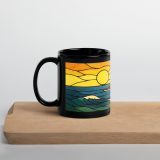 Clifftop Glow at Day’s End -Black Glossy Mug