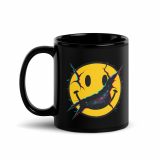 SMILE GLITCH - Black Glossy Mug