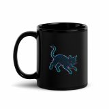 Glitch Cat – Digital Shadow StalkerBlack Glossy Mug