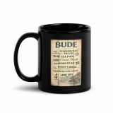 Bude Coastal Signboard - Black Glossy Mug