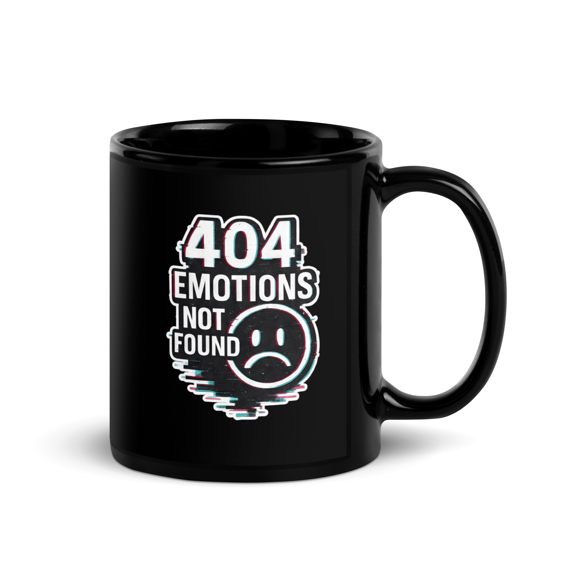 404 Emotions Not Found - Black Glossy Mug