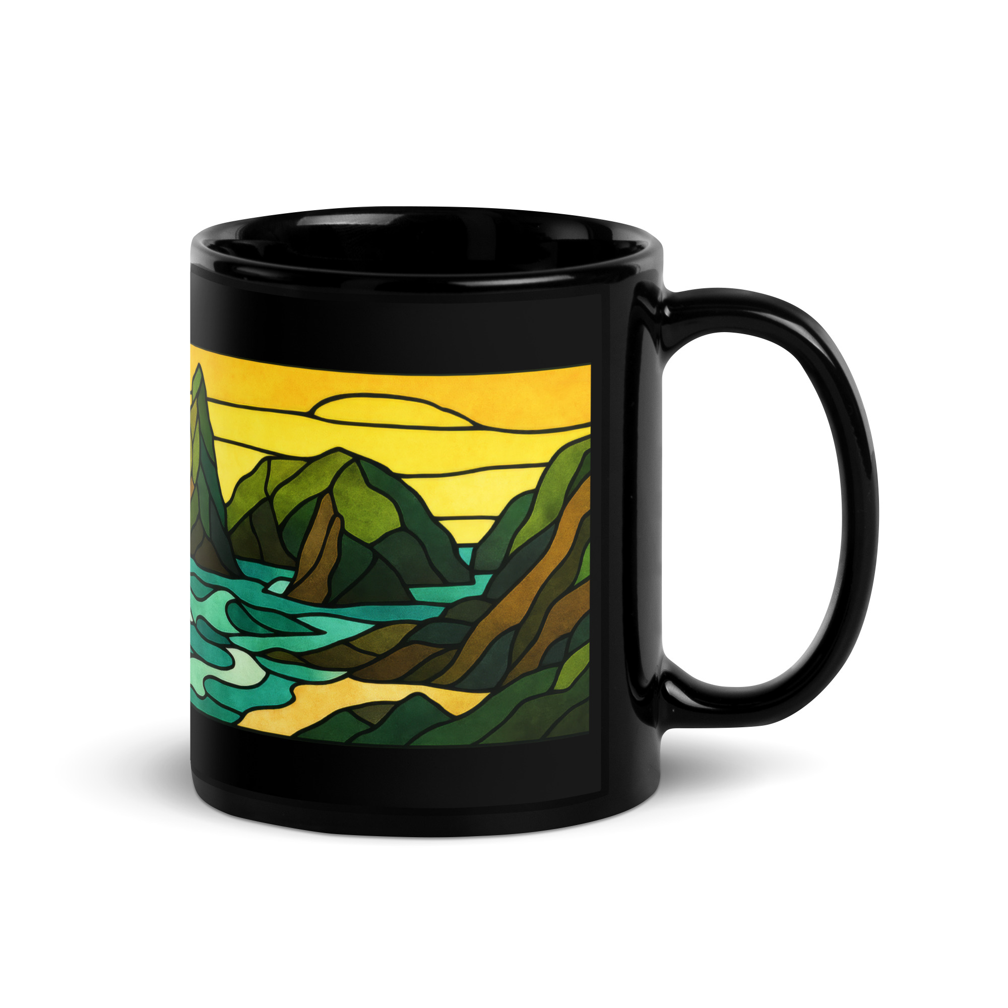 Tides of the Mount - Black Glossy Mug