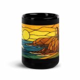 Engine House at Sundown - Black Glossy Mug