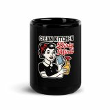 Clean Kitchen Dirty Mind – Black Glossy Mug black 15oz front — Sweet Looks, Savage Mouths