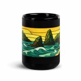 Tides of the Mount - Black Glossy Mug