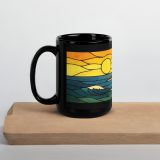 Clifftop Glow at Day’s End -Black Glossy Mug