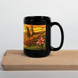 Clifftop Glow at Day’s End -Black Glossy Mug
