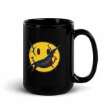 SMILE GLITCH - Black Glossy Mug