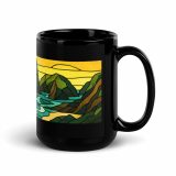 Tides of the Mount - Black Glossy Mug