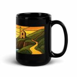 Engine House at Sundown - Black Glossy Mug