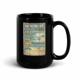 Newquay Surf Signboard – Black Glossy Mug black 15oz handle on right — Salt & Timber: Cornish Signs