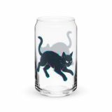 Glitch Cat – Digital Shadow StalkerCan-shaped glass