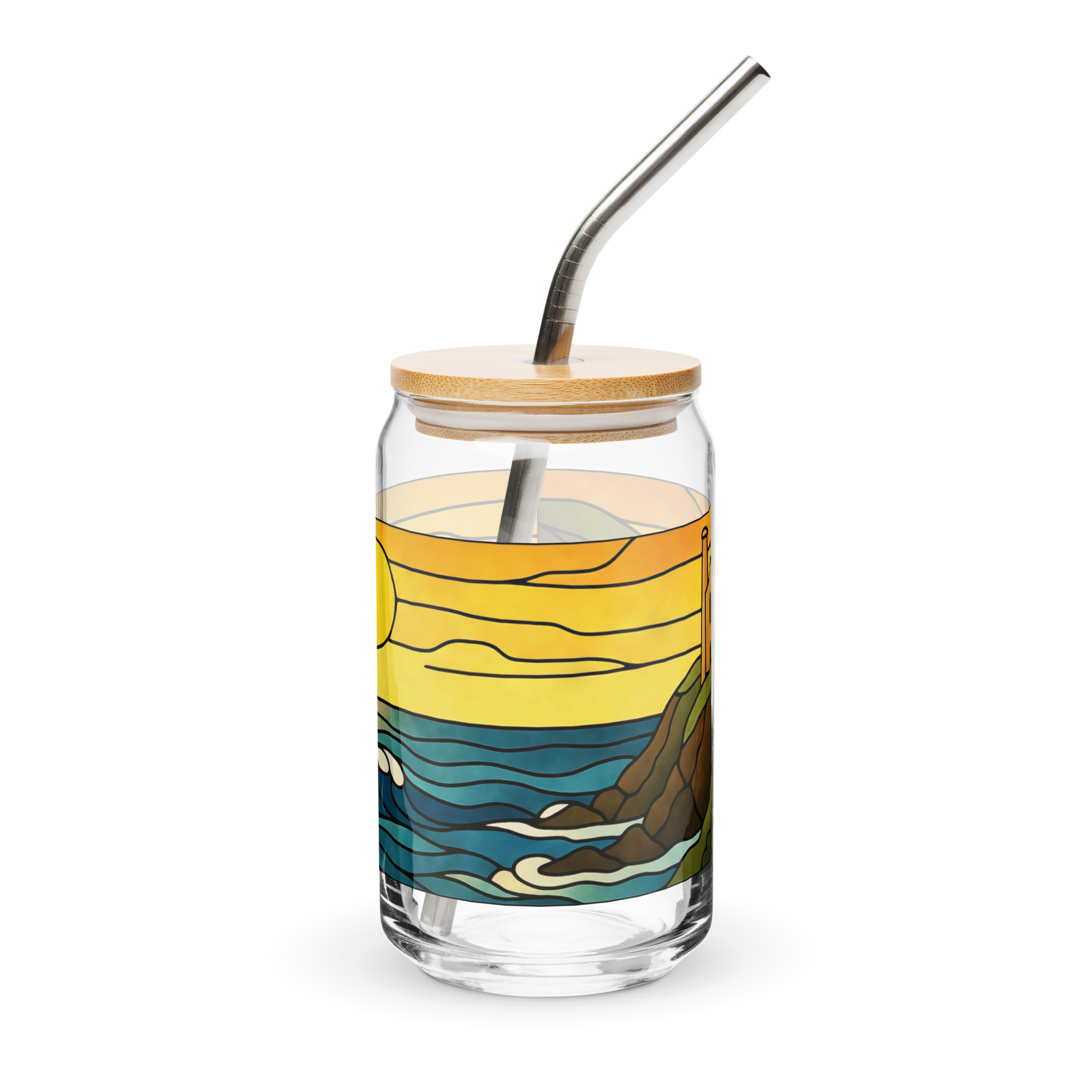 Engine House at Sundown - Can-shaped glass