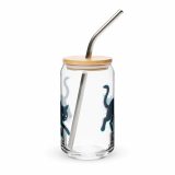 Glitch Cat – Digital Shadow StalkerCan-shaped glass