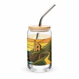 Engine House at Sundown - Can-shaped glass