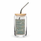 Penzance Coastal Signboard – Can-Shaped Glass 16oz 16oz with lid straw left — Salt & Timber: Cornish Signs