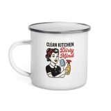 Clean Kitchen Dirty Mind - Enamel Mug