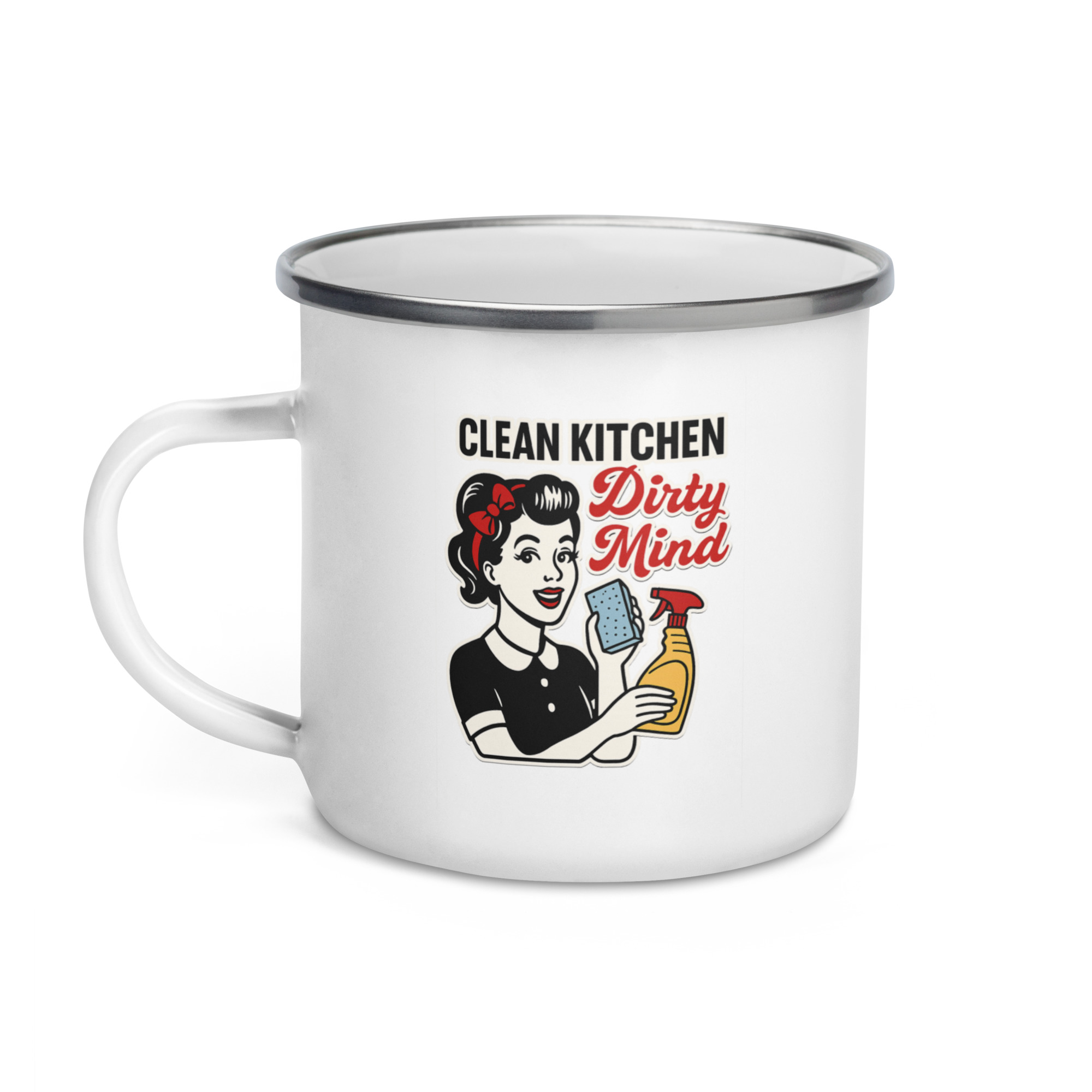 Clean Kitchen Dirty Mind - Enamel Mug