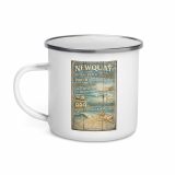 Newquay Surf Signboard – Enamel Mug white 12oz left — Salt & Timber: Cornish Signs