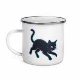 Glitch Cat – Digital Shadow StalkerEnamel Mug