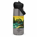 Tides of the Mount – Flip Straw Water Bottle charcoal back — Cornwall Coast