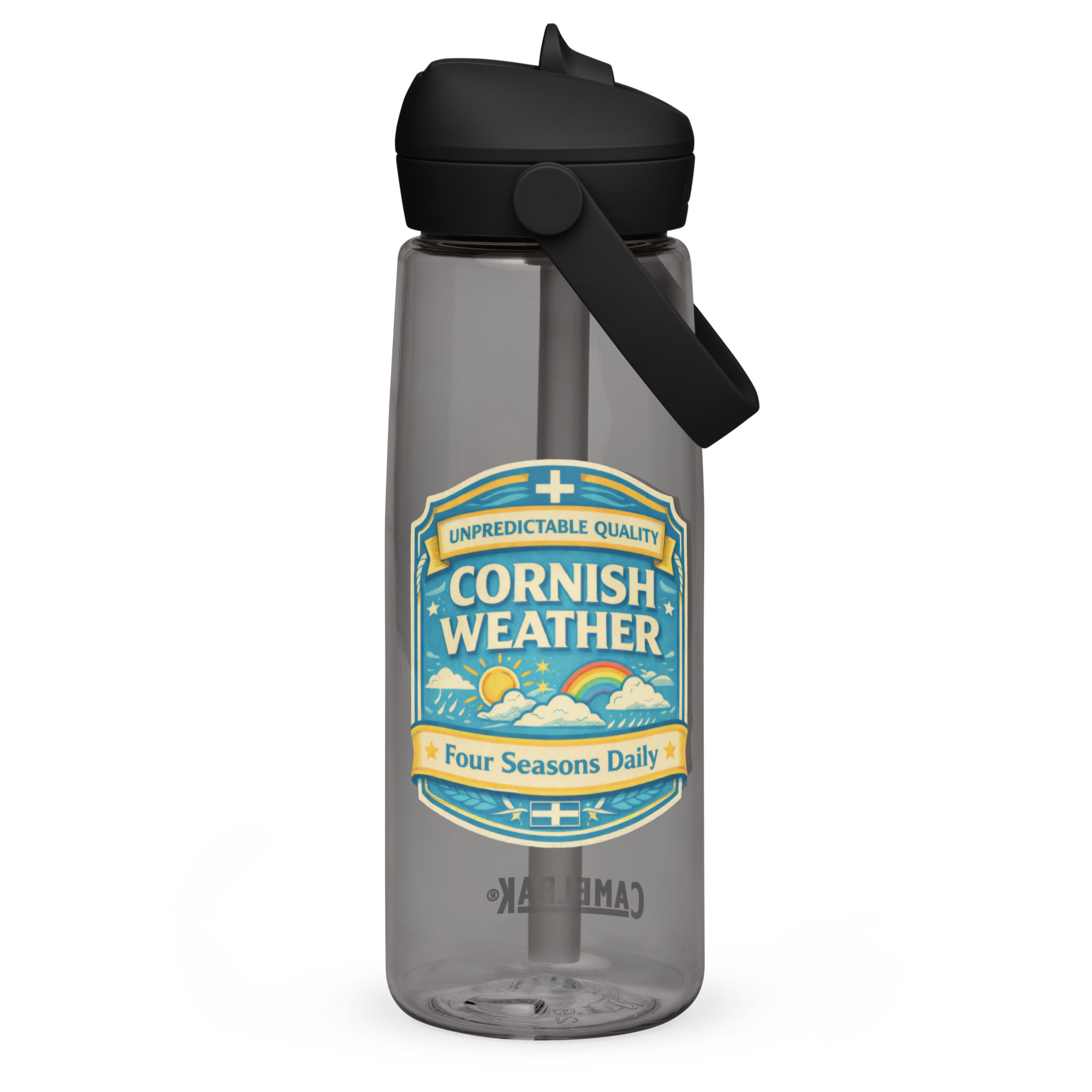 Unpredictable Quality – Cornish Weather - Flip straw water bottle
