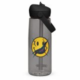 Broken Smile – Glitch Reality Split DesignFlip straw water bottle