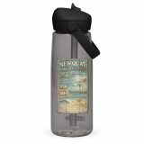 Newquay Surf Signboard – Flip Straw Water Bottle charcoal back — Salt & Timber: Cornish Signs