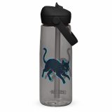 Glitch Cat – Digital Shadow StalkerFlip straw water bottle