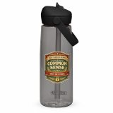Common Sense – Flip Straw Water Bottle charcoal back — The Brutally Honest Collection