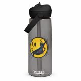 Broken Smile – Glitch Reality Split DesignFlip straw water bottle