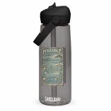 Penzance Coastal Signboard – Flip Straw Water Bottle charcoal front — Salt & Timber: Cornish Signs