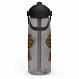 Rex Grindle – Flip Straw Water Bottle charcoal left — Cursed Plush Co