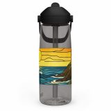 Engine House at Sundown – Flip Straw Water Bottle charcoal left — Cornwall Coast