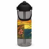 Engine House at Sundown – Flip Straw Water Bottle charcoal right — Cornwall Coast