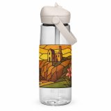 Engine House at Sundown – Flip Straw Water Bottle clear back — Cornwall Coast