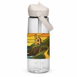 Engine House at Sundown – Flip Straw Water Bottle clear back — Cornwall Coast
