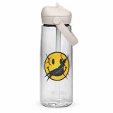 Broken Smile – Glitch Reality Split DesignFlip straw water bottle