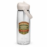 Common Sense – Flip Straw Water Bottle clear back — The Brutally Honest Collection
