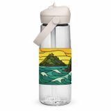 Tides of the Mount – Flip Straw Water Bottle clear front — Cornwall Coast