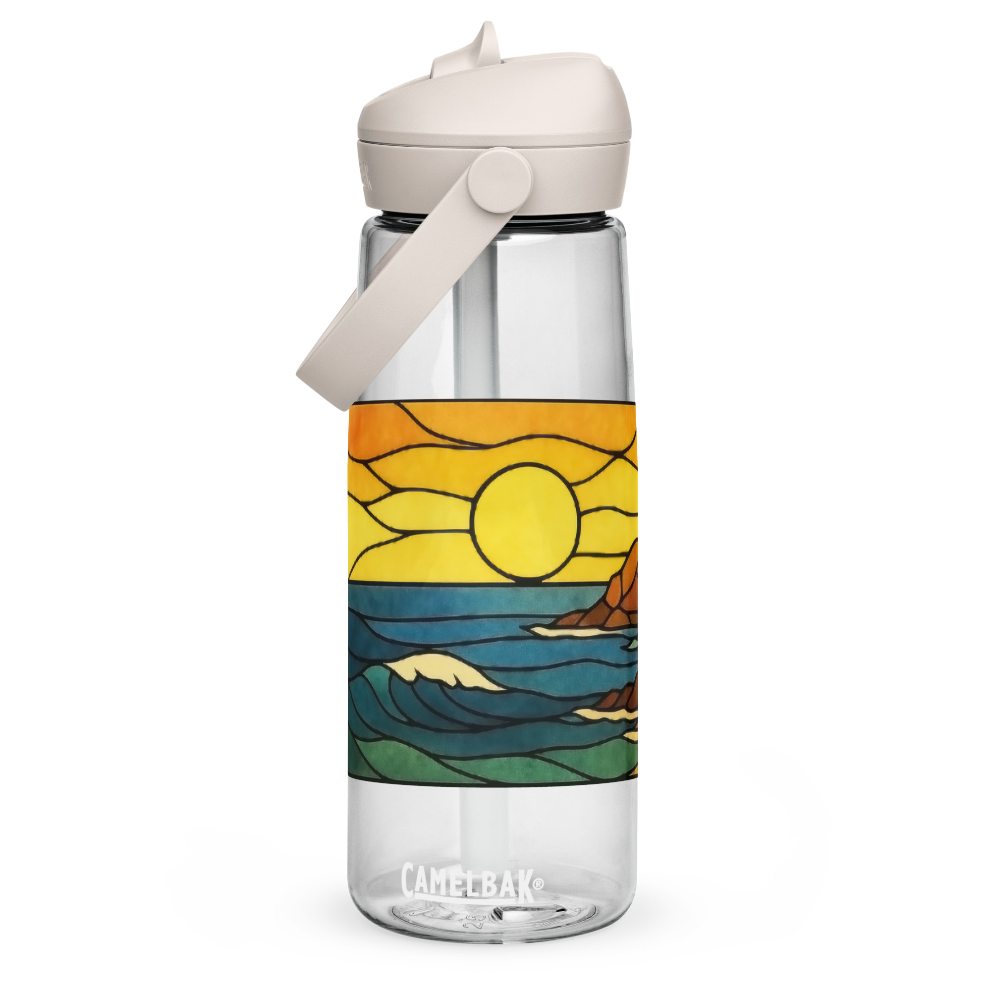 Clifftop Glow at Day’s End - Flip straw water bottle