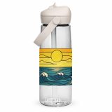 Engine House at Sundown – Flip Straw Water Bottle clear front — Cornwall Coast